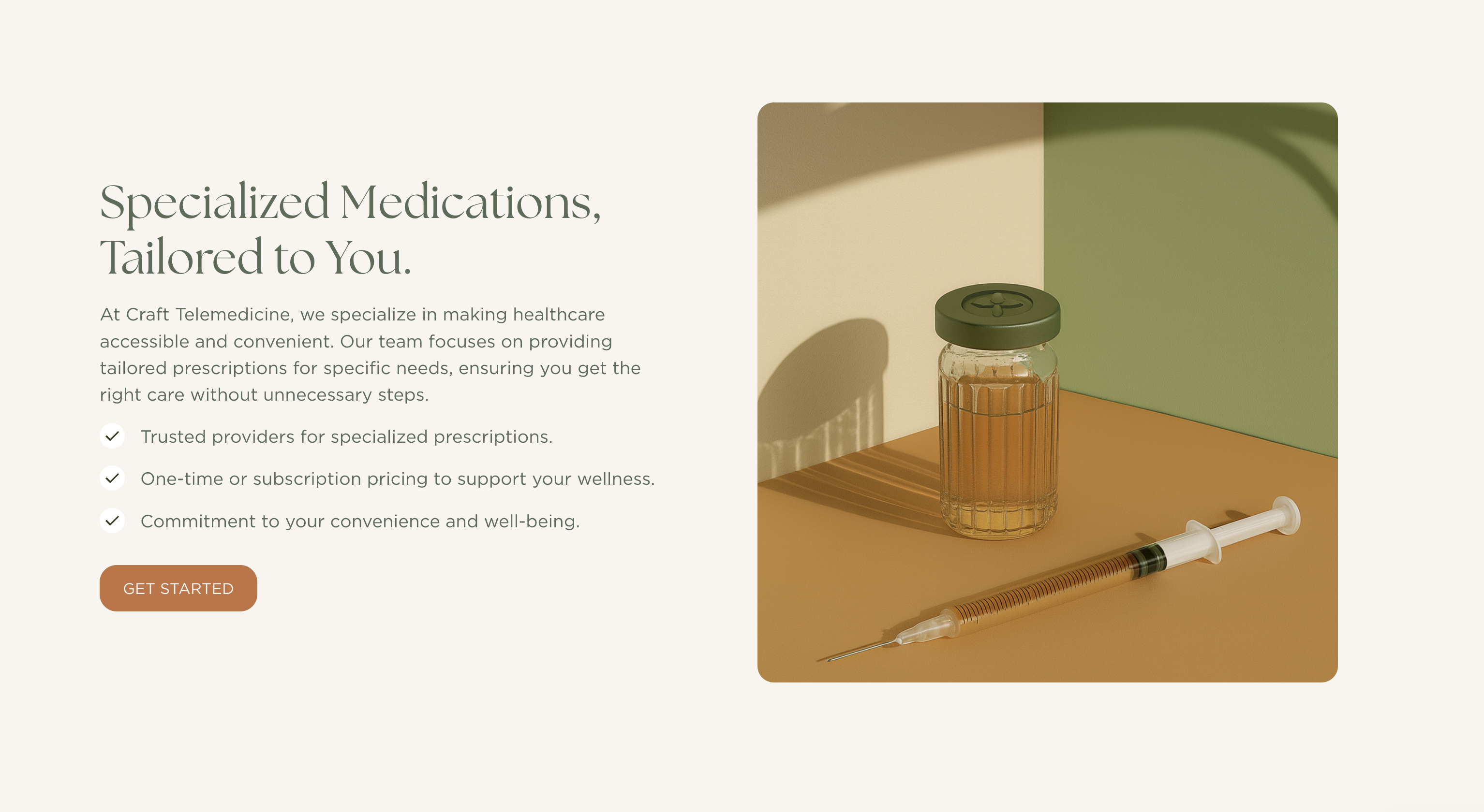 Craft Telemedicine treatments section