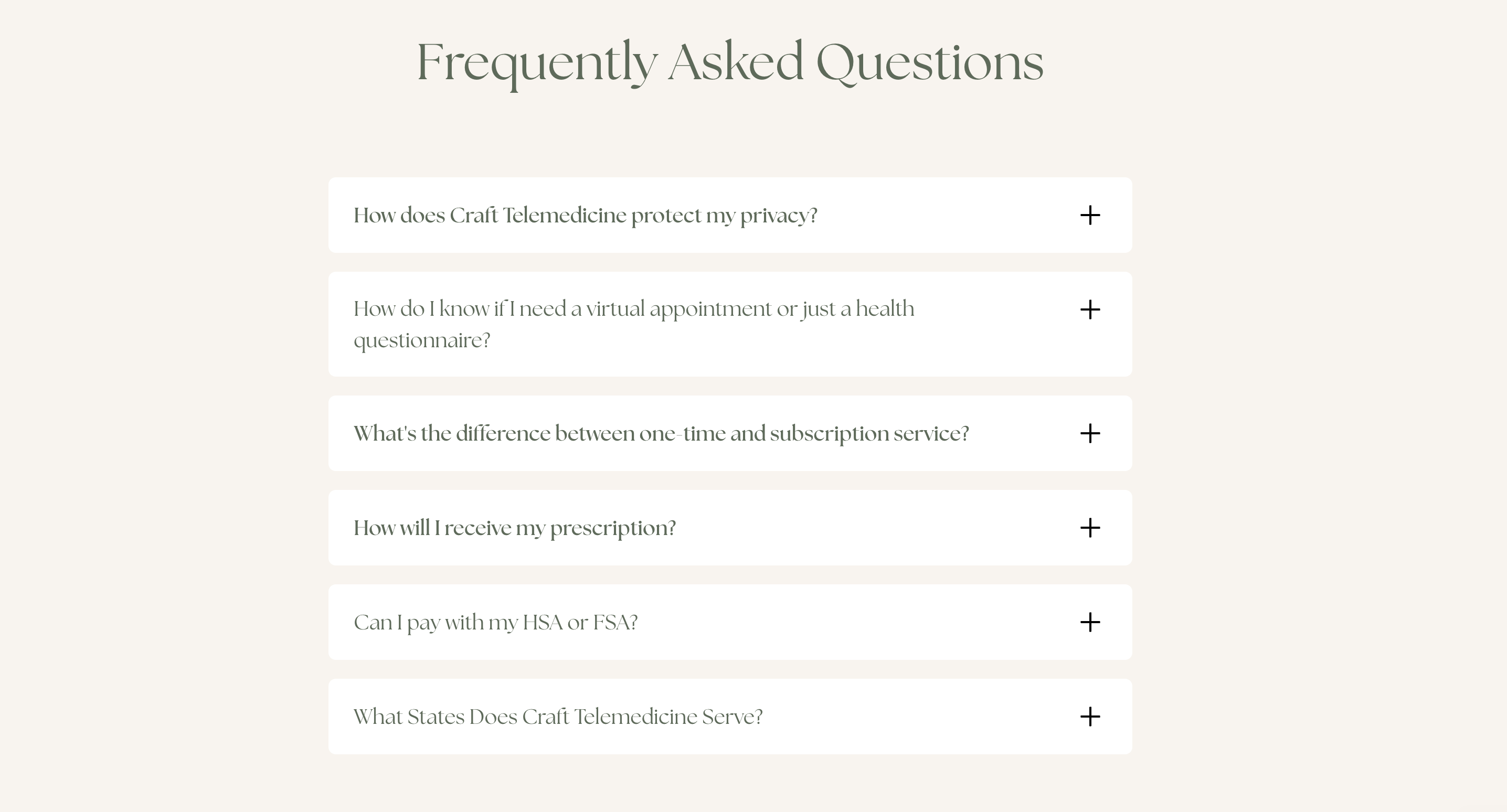 Craft Telemedicine frequently asked questions